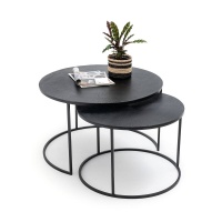 Комплект из 2 журнальных штабелируемых Столов из металла Jalia единый размер черный LA REDOUTE INTERIEURS  фото, kupilegko.ru